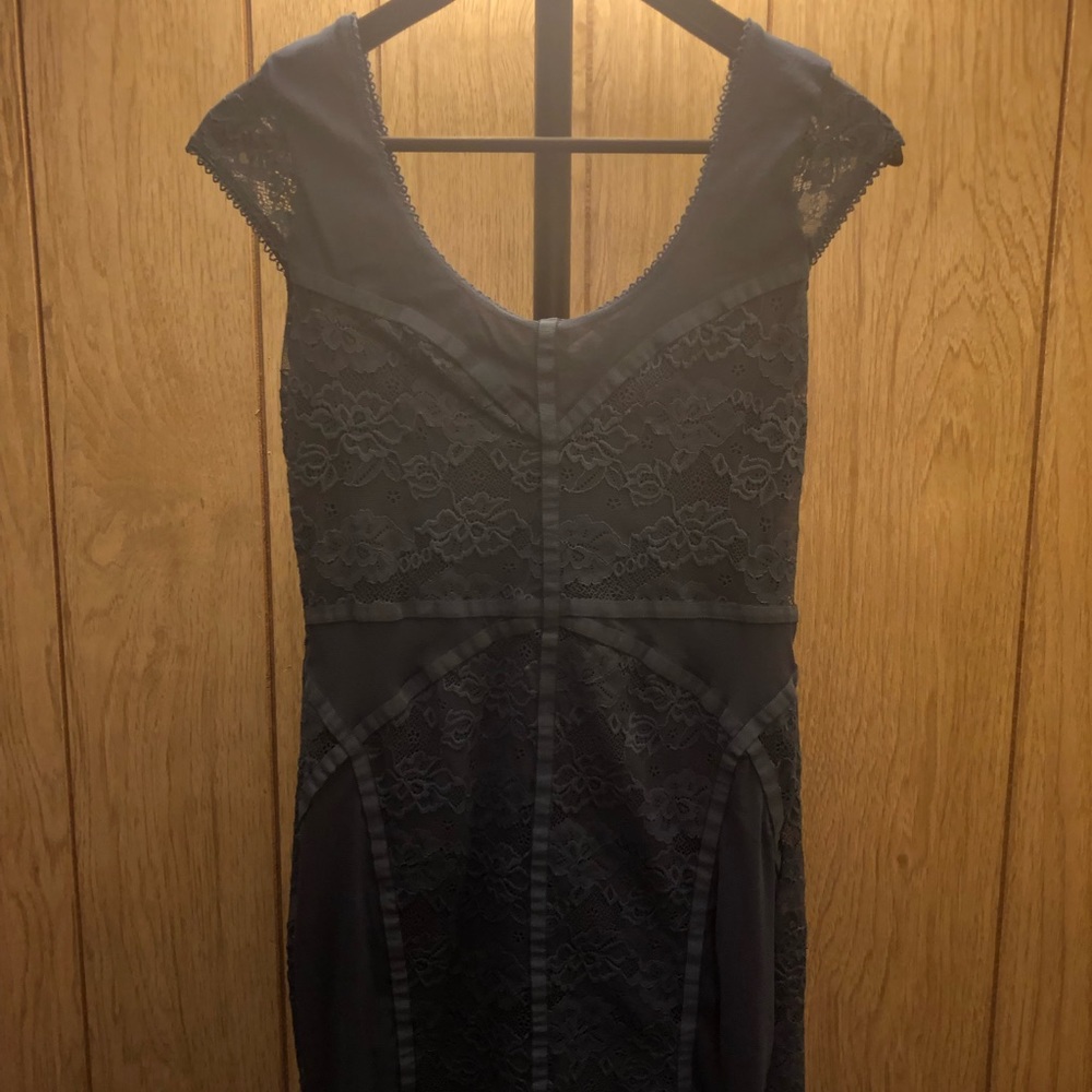 Blue lace mini dress